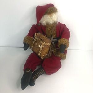 vintage old world santa primitive star bag satchel shelf sitter no face 11 inch